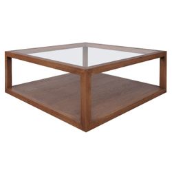 Sadie Oak Square Coffee Table - Walnut