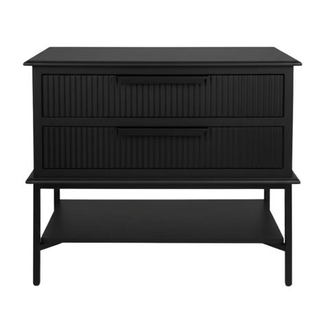 Aimee Bedside Table - Large All Black - OUTLET NSW