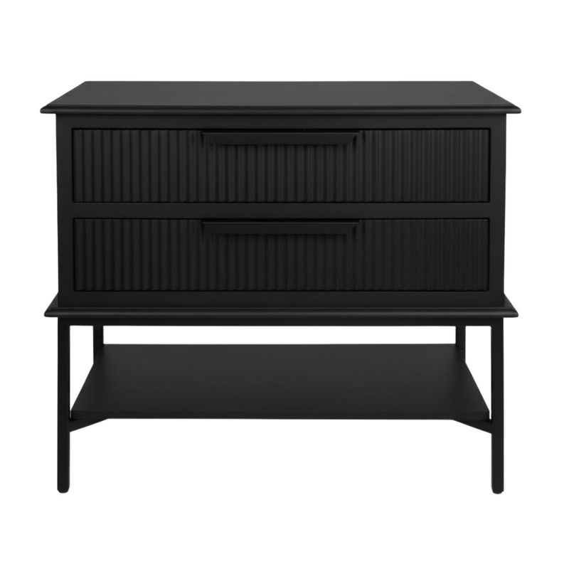 Aimee Bedside Table - Large All Black - OUTLET NSW