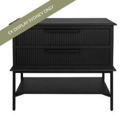 Aimee Bedside Table - Large All Black - OUTLET NSW