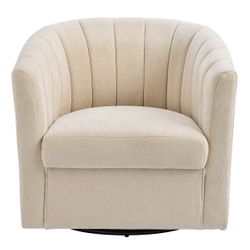 Cadman Swivel Arm Chair - Fawn Chenille - OUTLET NSW