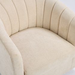Cadman Swivel Arm Chair - Fawn Chenille - OUTLET NSW