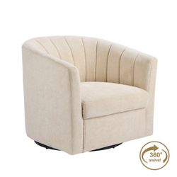 Cadman Swivel Arm Chair - Fawn Chenille - OUTLET NSW