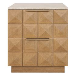 Benedict Natural Oak Bedside Table - Travertine - OUTLET NSW
