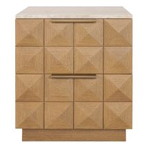 Benedict Natural Oak Bedside Table - Travertine - OUTLET NSW