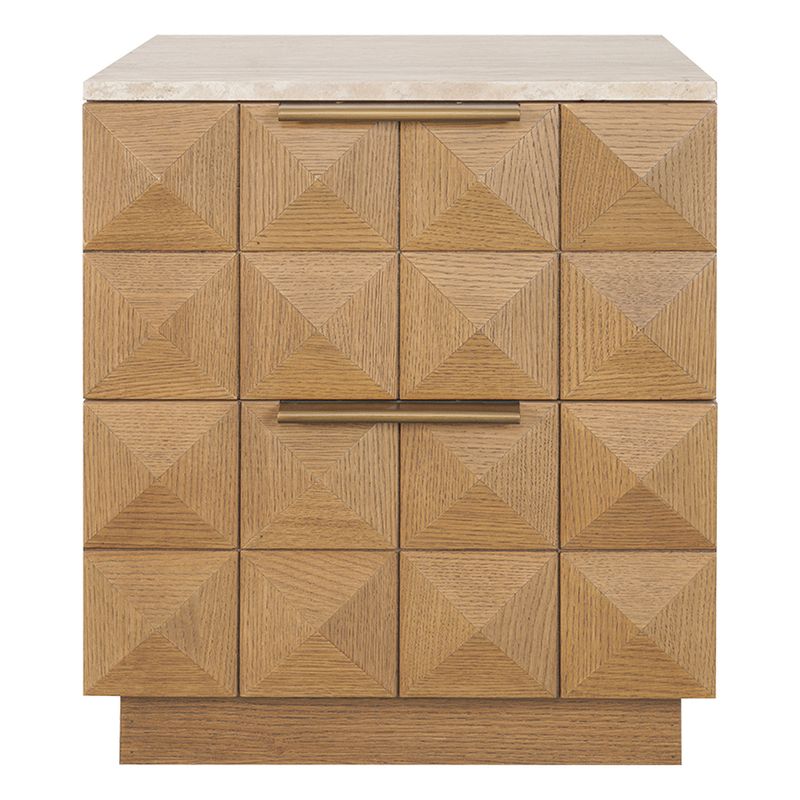 Benedict Natural Oak Bedside Table - Travertine - OUTLET NSW