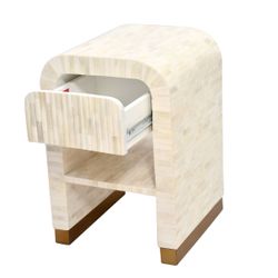 Makayla Bedside Table - Ivory