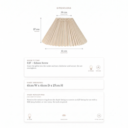 Anya Pleated Empire Shade - Medium Off White