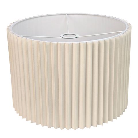 Nina Pleated Drum Shade - Medium Off White