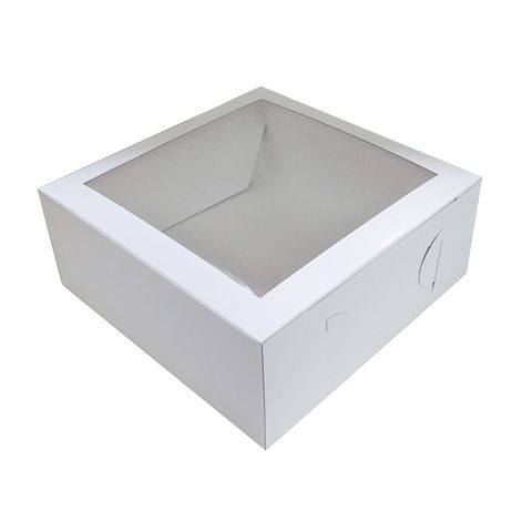 8X8X4 INCH CAKE BOX | TOP WINDOW | UNCOATED CARDBOARD