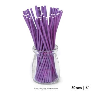 CAKE CRAFT | 6 INCH LOLLIPOP STICKS | PURPLE | PACK OF 50