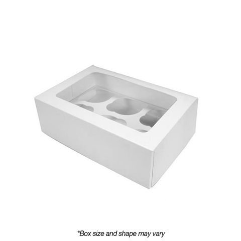 DISPLAY CUPCAKE BOX | 6 HOLES | MINI | WHITE | UNCOATED CARDBOARD