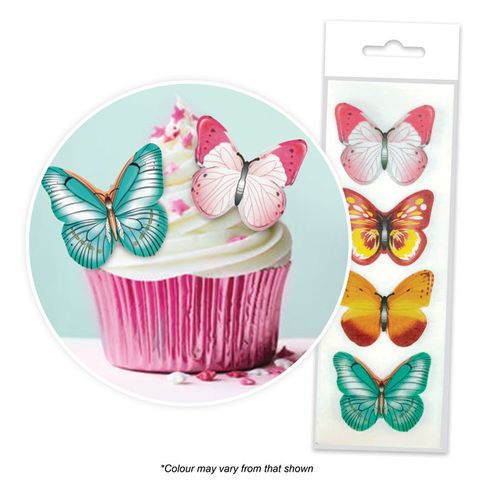 CAKE CRAFT | MIXED BUTTERFLY | WAFER TOPPERS | PACKET OF 16