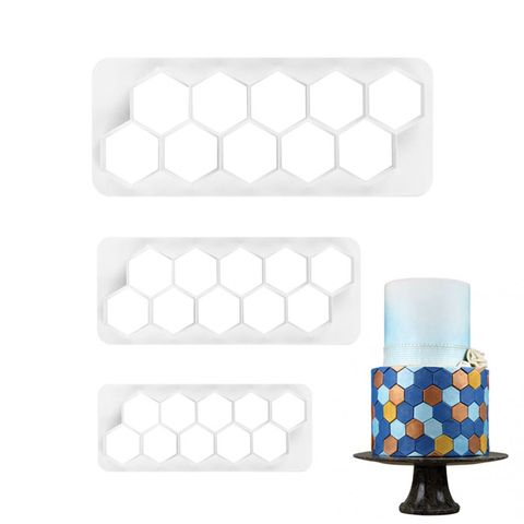 HEXAGON PATTERN | IMPRESSION CUTTER SET | 3 PIECES