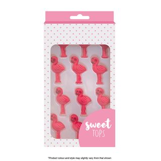 SWEET TOPS | FLAMINGO | ICING DECORATIONS | 12 PIECES