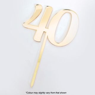 CAKE CRAFT | #40 | 9CM | GOLD MIRROR | ACRYLIC CAKE TOPPER