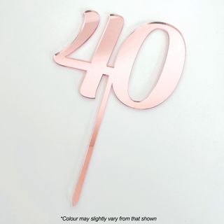 CAKE CRAFT | #40 | 9CM | ROSE GOLD MIRROR | ACRYLIC CAKE TOPPER