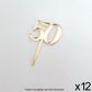 CAKE CRAFT | #50 | 3.5CM | GOLD MIRROR | ACRYLIC CUPCAKE TOPPER | 12 PACK