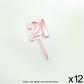 CAKE CRAFT | #21 | 3.5CM | ROSE GOLD MIRROR | ACRYLIC CUPCAKE TOPPER | 12 PACK