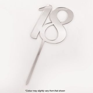 CAKE CRAFT | #18 | 9CM | SILVER MIRROR | ACRYLIC CAKE TOPPER