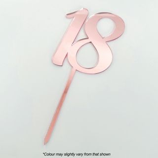 CAKE CRAFT | #18 | 9CM | ROSE GOLD MIRROR | ACRYLIC CAKE TOPPER