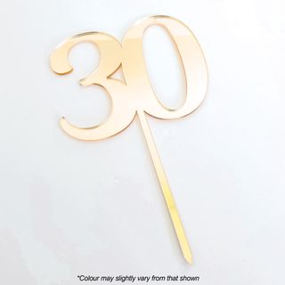 HAPPY BIRTHDAY GOLD MIRROR ACRYLIC CAKE TOPPER