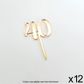 CAKE CRAFT | #40 | 3.5CM | GOLD MIRROR | ACRYLIC CUPCAKE TOPPER | 12 PACK