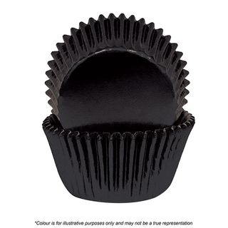 CAKE CRAFT | 390 BLACK FOIL BAKING CUPS | PACK OF 72