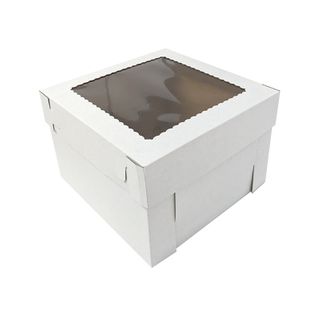 12X12X8 INCH CAKE BOX & LID WITH WINDOW | CORRUGATED