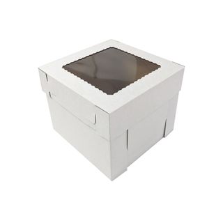 10X10X8 INCH CAKE BOX & LID WITH WINDOW | CORRUGATED