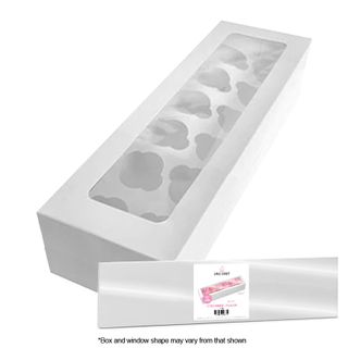 CAKE CRAFT | DISPLAY CUPCAKE BOX | 12 HOLES (2X6) | STANDARD | 4 INCH HIGH | RETAIL PACK