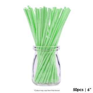 CAKE CRAFT | 6 INCH LOLLIPOP STICKS | GREEN | PACK OF 50