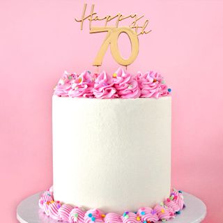 CAKE CRAFT | METAL TOPPER | HAPPY 70TH | GOLD