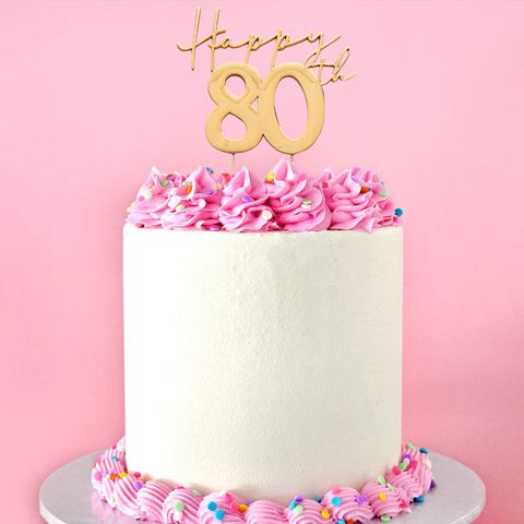 CAKE CRAFT | METAL TOPPER | HAPPY 80TH | GOLD