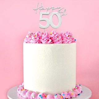 CAKE CRAFT | METAL TOPPER | HAPPY 50TH | SILVER
