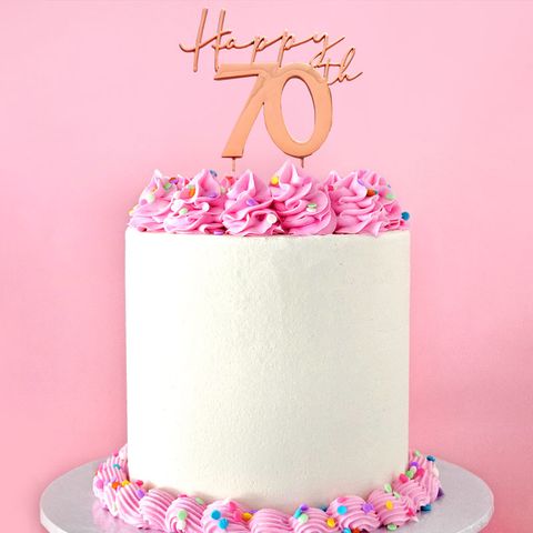 CAKE CRAFT | METAL TOPPER | HAPPY 70TH | ROSE GOLD