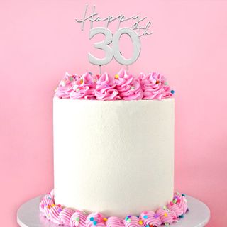 CAKE CRAFT | METAL TOPPER | HAPPY 30TH | SILVER