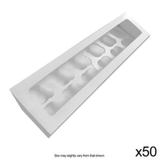 BULK CUPCAKE BOX | 12 HOLES (2X6) | STANDARD | 3 INCH HIGH | BULK PK 50