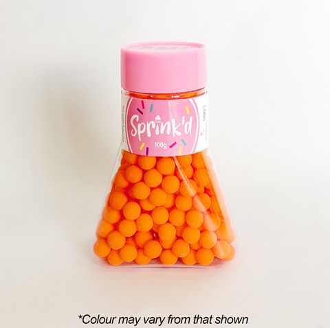 SPRINK'D | SUGAR BALLS | ORANGE | 8MM | 100G