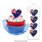 CAKE CRAFT | AUSTRALIAN FLAG HEART | WAFER TOPPERS | PACKET OF 16 | B/B 31/12/24