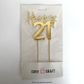 CAKE CRAFT | METAL TOPPER | HAPPY 21ST | GOLD | 12CM