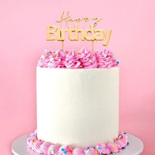 CAKE CRAFT | METAL TOPPER | HAPPY BIRTHDAY STYLE #1  | GOLD | 12CMx7CM