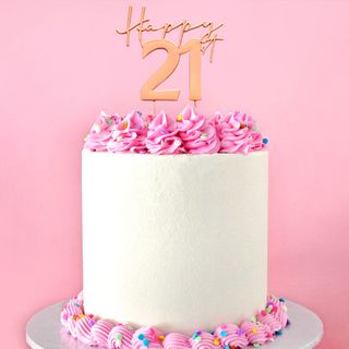 CAKE CRAFT | METAL TOPPER | HAPPY 21ST | ROSE GOLD | 12CM