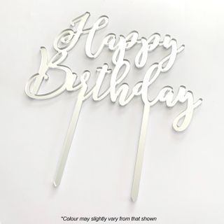 HAPPY BIRTHDAY GOLD MIRROR ACRYLIC CAKE TOPPER