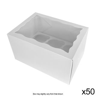 CUPCAKE BOX | 6 HOLES | STANDARD | 5 INCH HIGH | BULK PACK 50