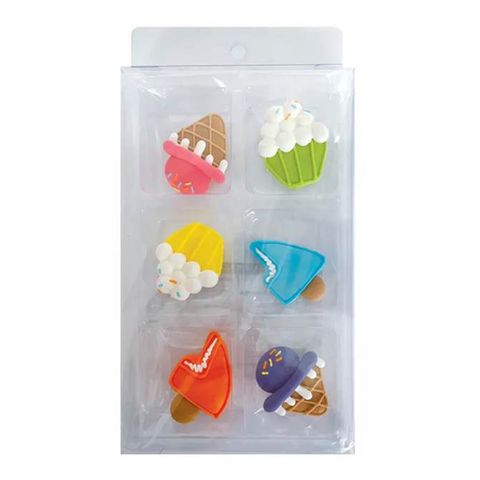 CUPCAKE & ICE CREAM | SUGAR DECORATIONS | 6 PIECE PACK