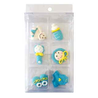 CHRISTENING ASSORTMENT BABY BLUE | SUGAR DECORATIONS | 6 PIECE PACK