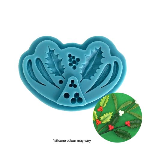 CHRISTMAS HOLLY & BERRIES | SILICONE MOULD