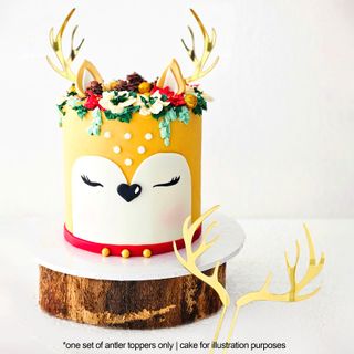 CAKE CRAFT | GOLD ACRYLIC DEER ANTLERS | 2 PIECE