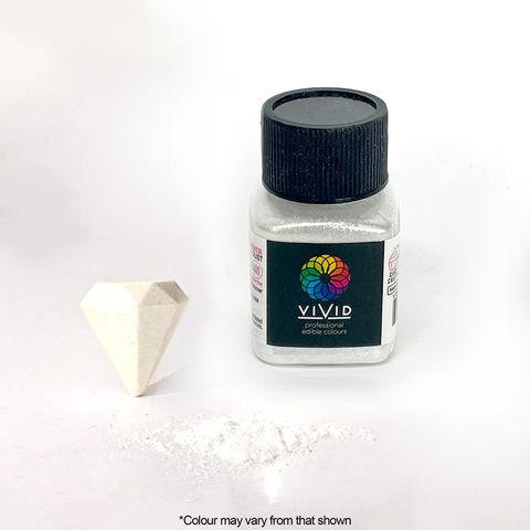 VIVID | PLATINUM WHITE SHIMMER | EDIBLE METALLIC DUST | 10G